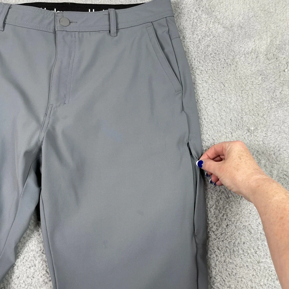 Hurley Golf Pants Mens‎ 34x30 (Fits 34x28) Grey Stretch Chino Zip Pocket Skate